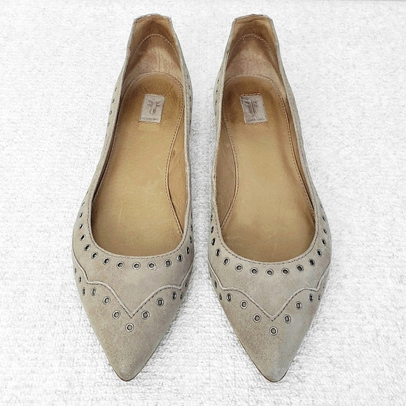 FRYE Studded Suede Ballet Flats - Picture 4 of 9